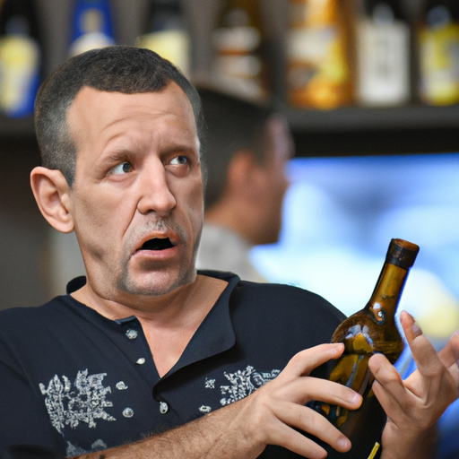 פטרון מודאג בבר מקומי בבאר שבע, מחזיק בקבוק של בירה עם חליטת ויאגרה
